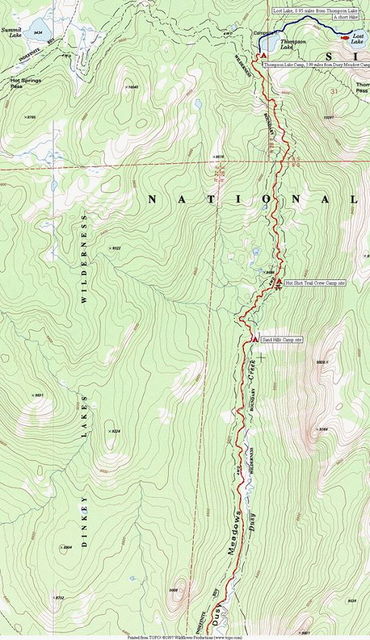 Map 2 Courtright to Thompson topo